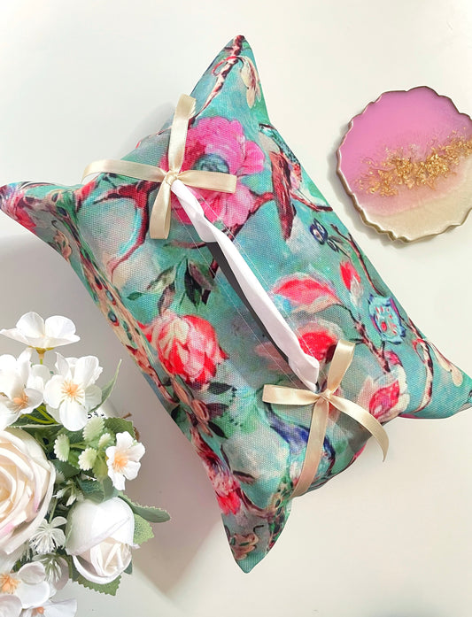 Aqua Garden Tissue Box Cover