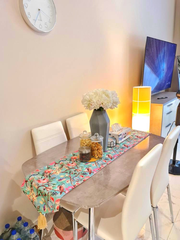 Aqua Garden Table Runner