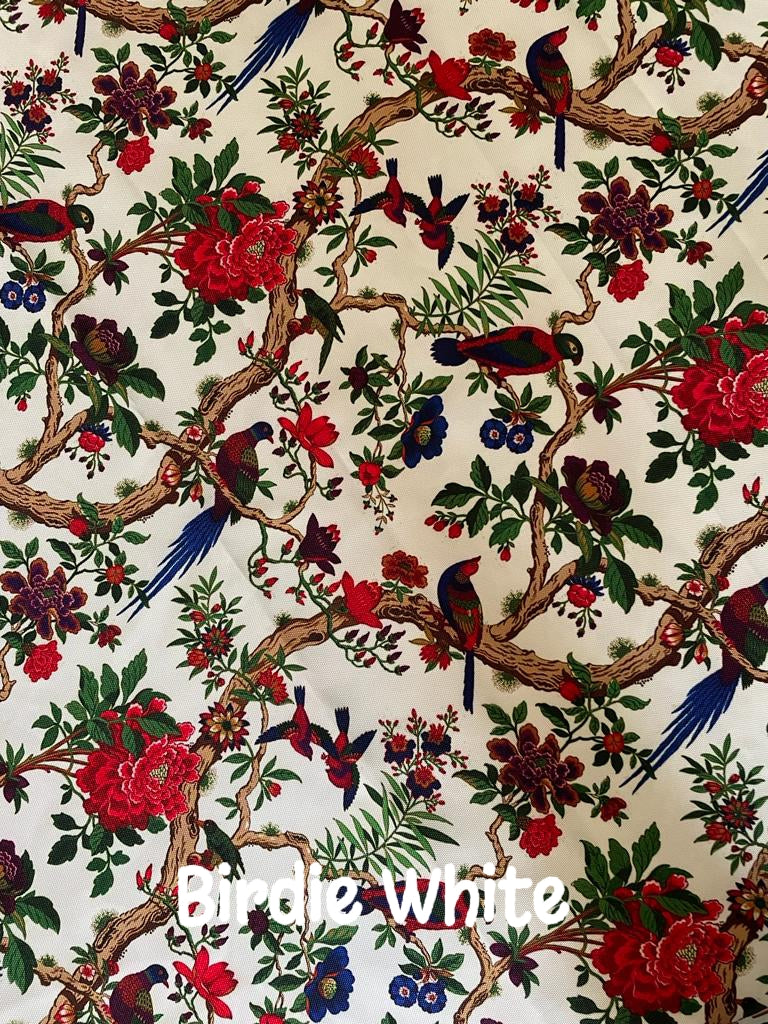 Birdie White Fabric