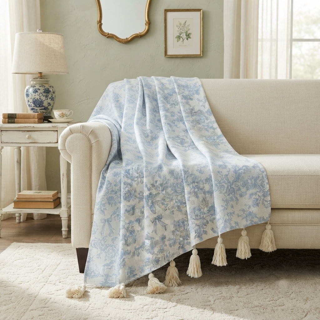 Blue Whisper Throw Blanket