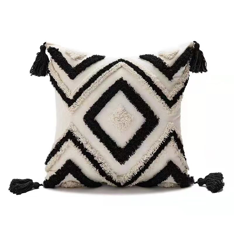 Boho Tufted Cushion (Black)