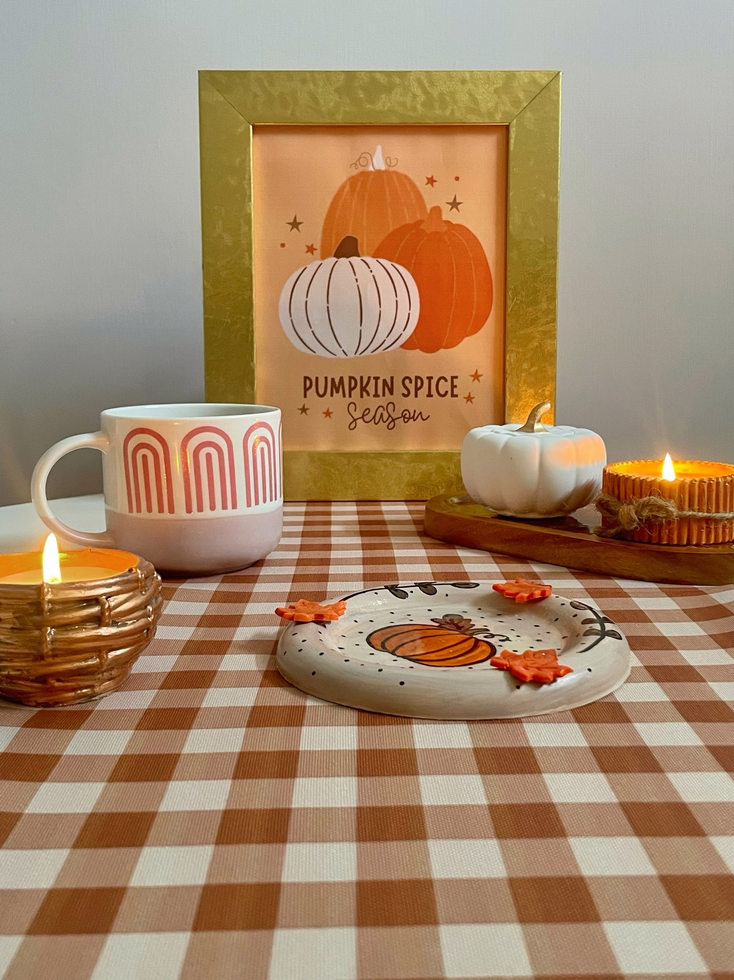 Brown Gingham Table Runner