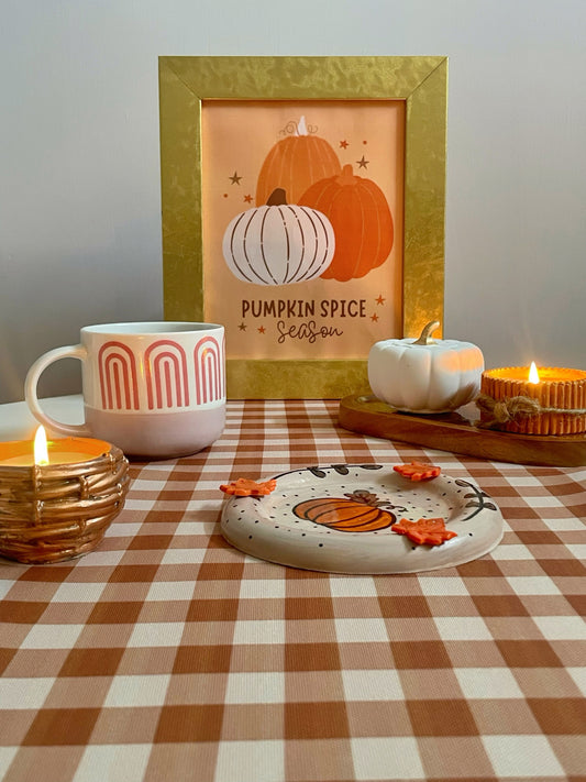 Brown Gingham Table Runner