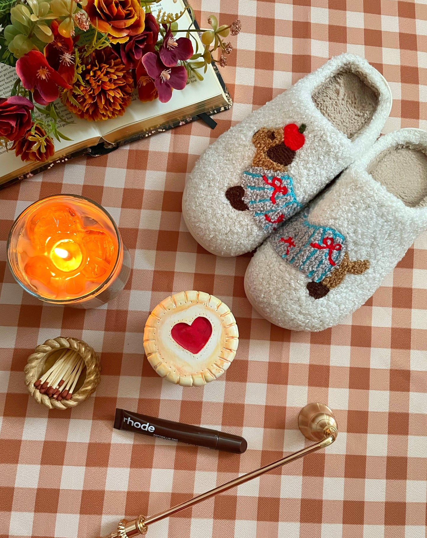 Brown Gingham Tablecloth