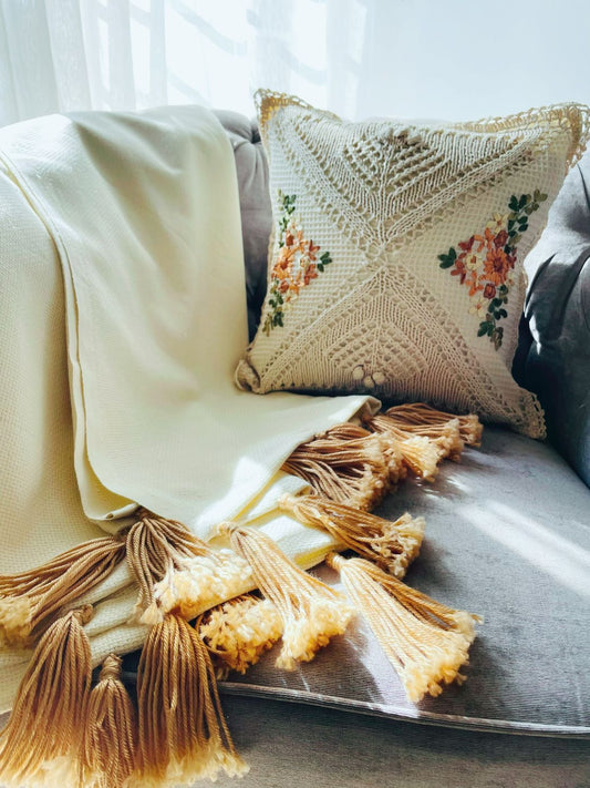 Cream Throw Blanket