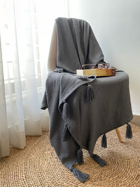 Dark Gray Throw Blanket
