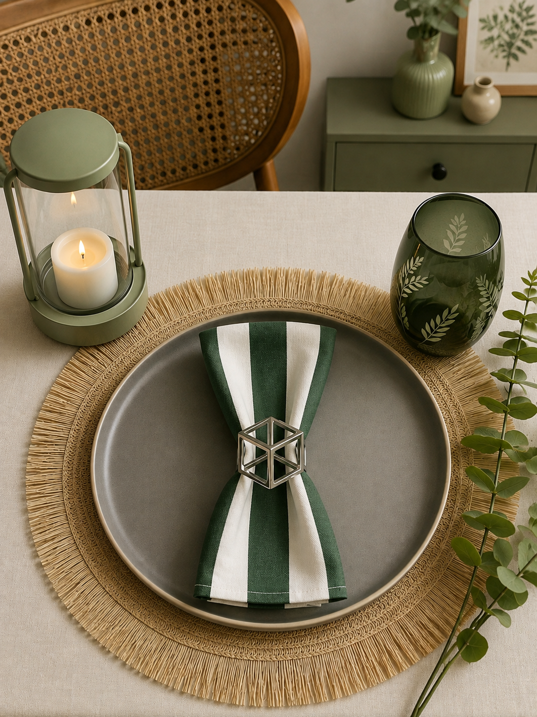 Dark Green Blend Table Napkin