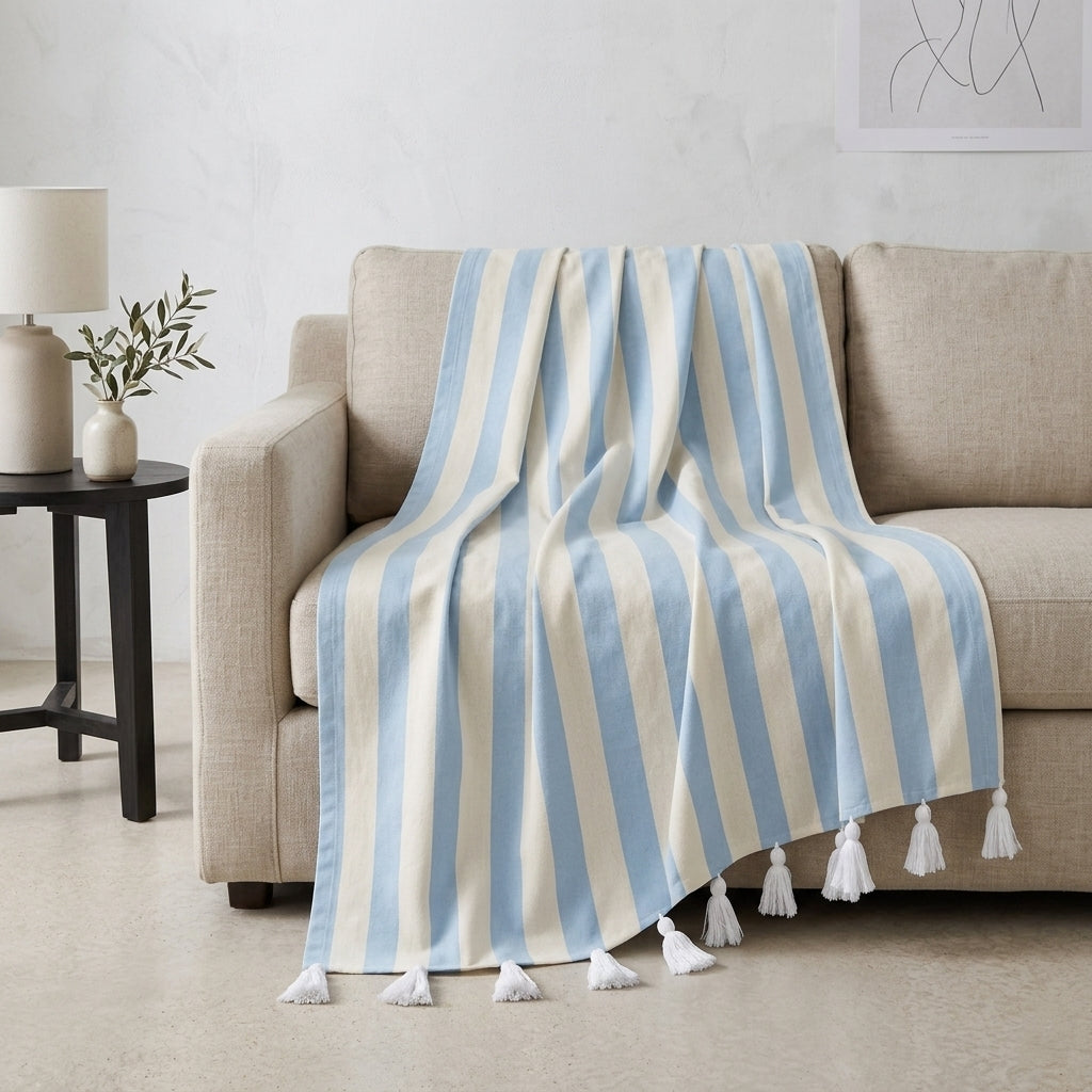 Light Blue Blend Throw Blanket