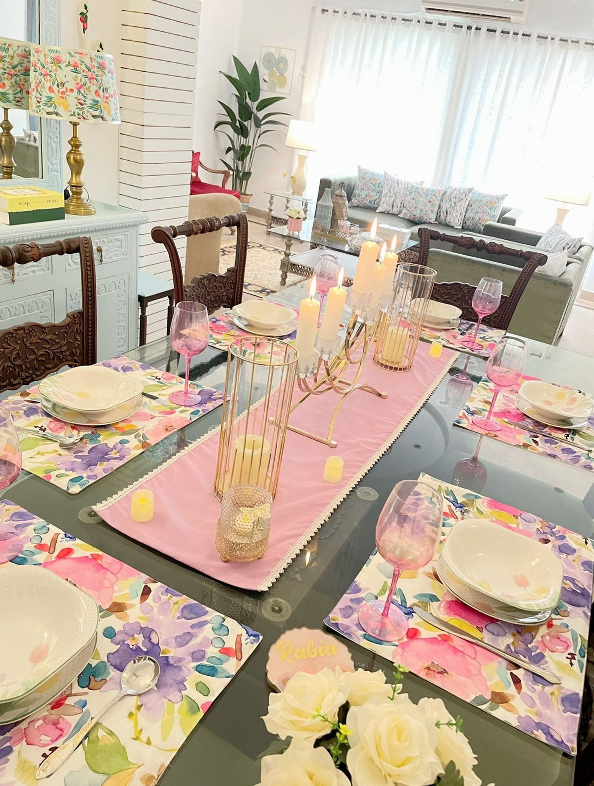 Light Purple Florence Table Linen Set