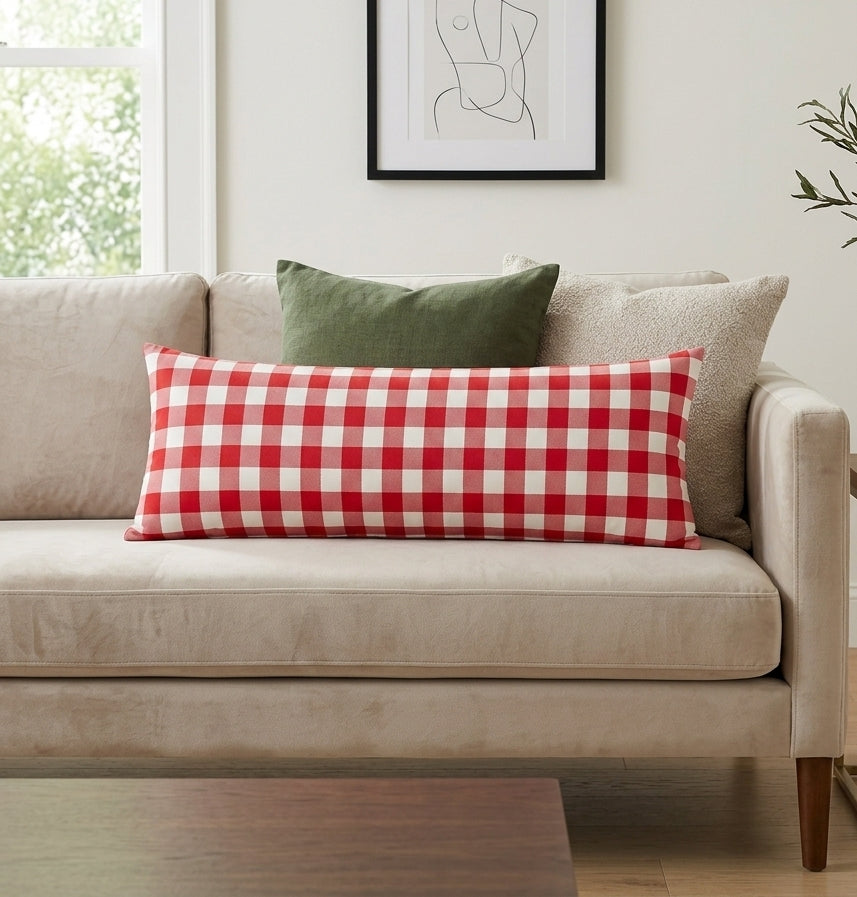 Lumbar Cushion - Red Gingham
