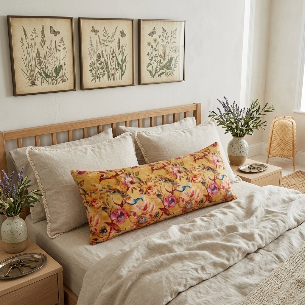 Lumbar Cushion - Yellow Garden
