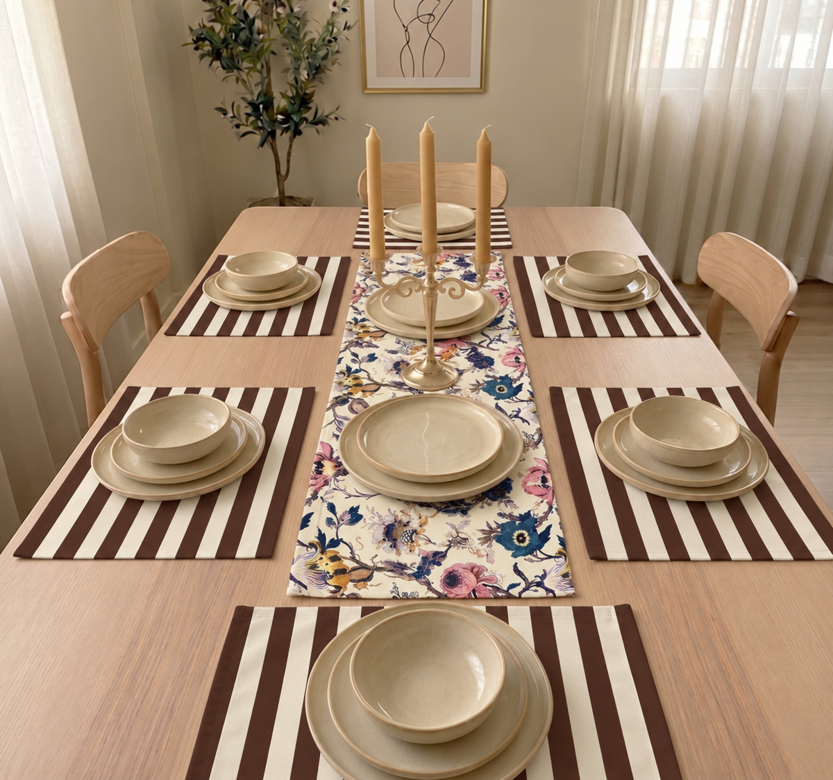 Oatmeal - Brown Blend Table Linen Set