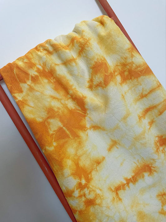 Off-White & Mustard Tie-Dyed Throw Blanket