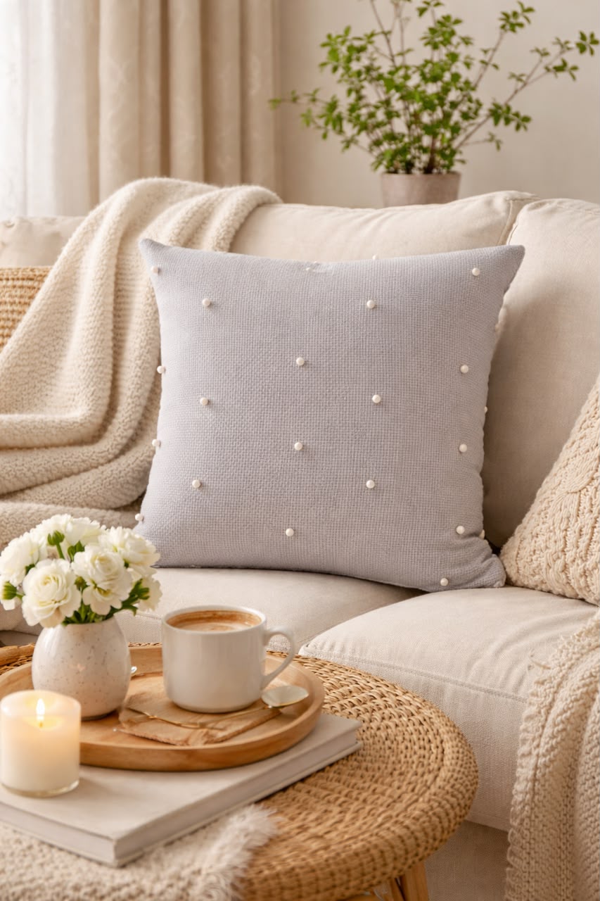 Pearls Cushion (Gray)
