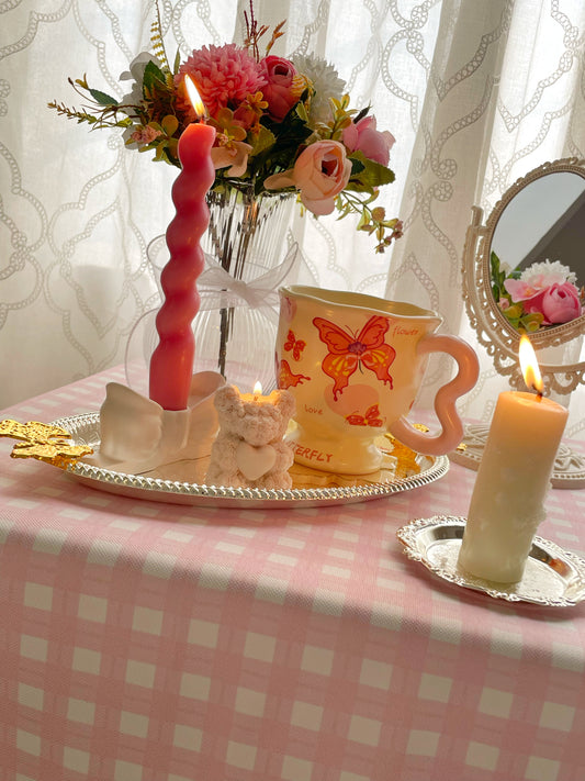 Pink Gingham Tablecloth