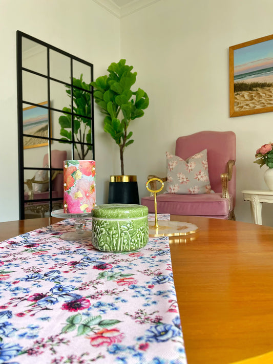 Pink Carnation Table Runner