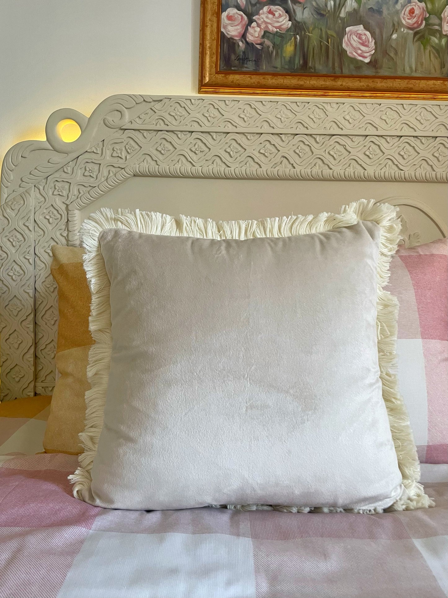 Beige Cushion with Frill