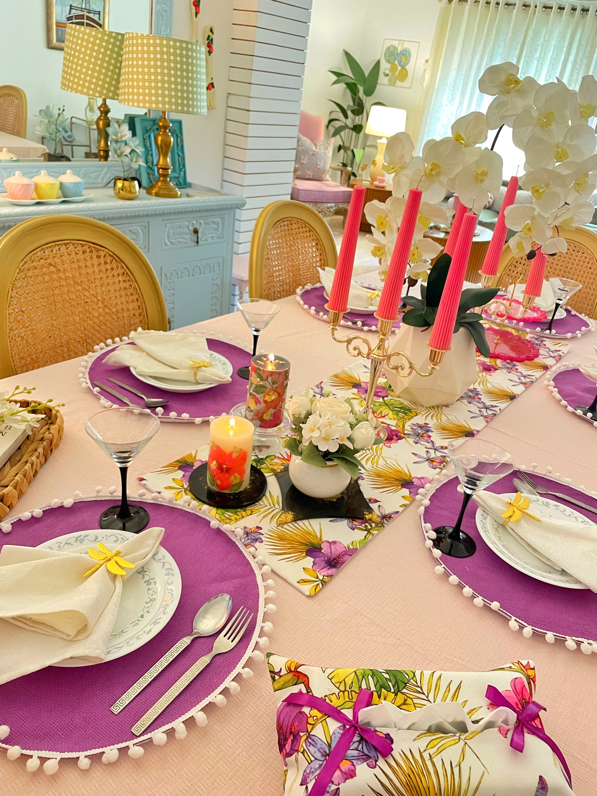 Purple Orchid Table Linen Set