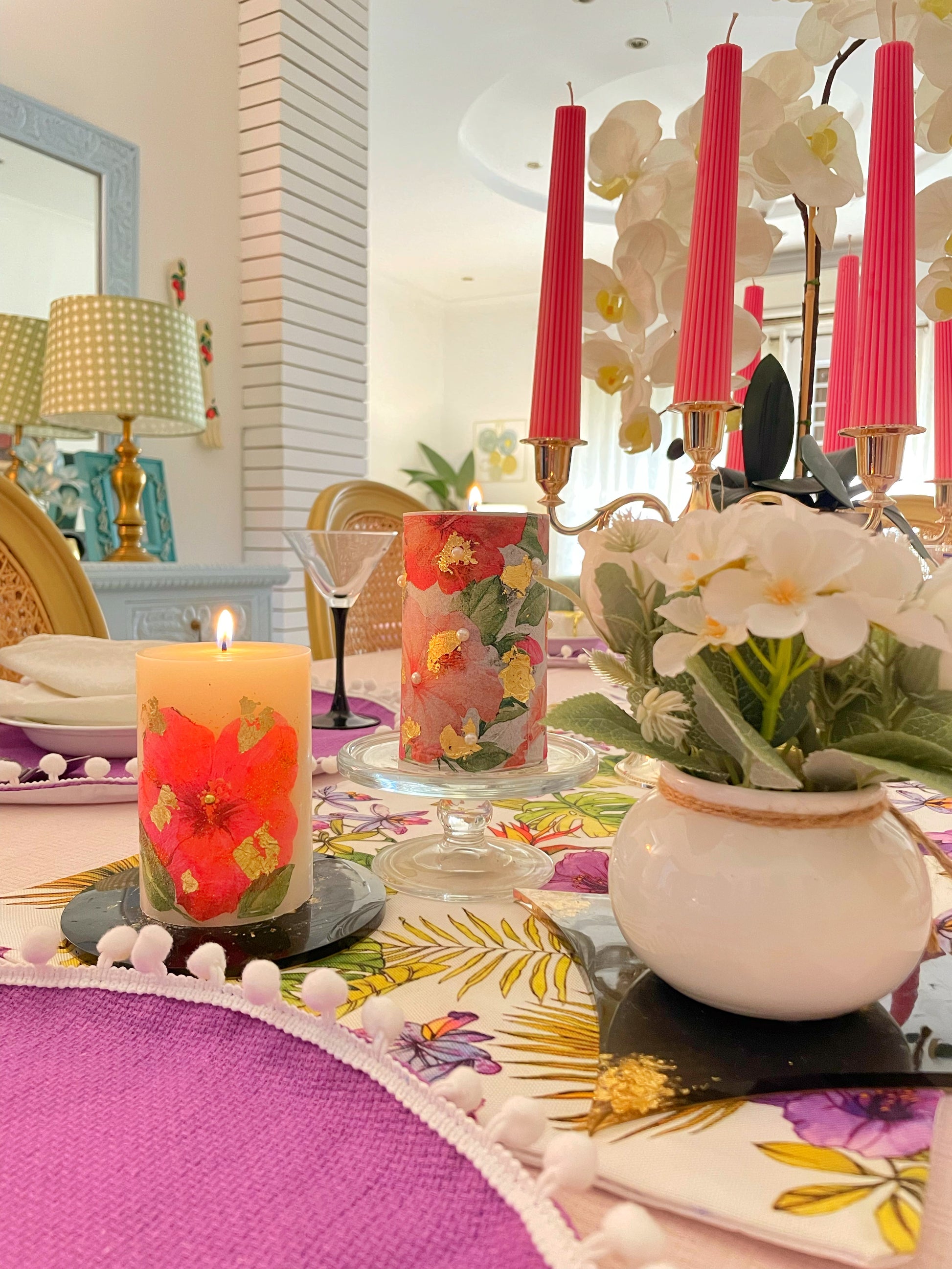 Purple Orchid Table Linen Set