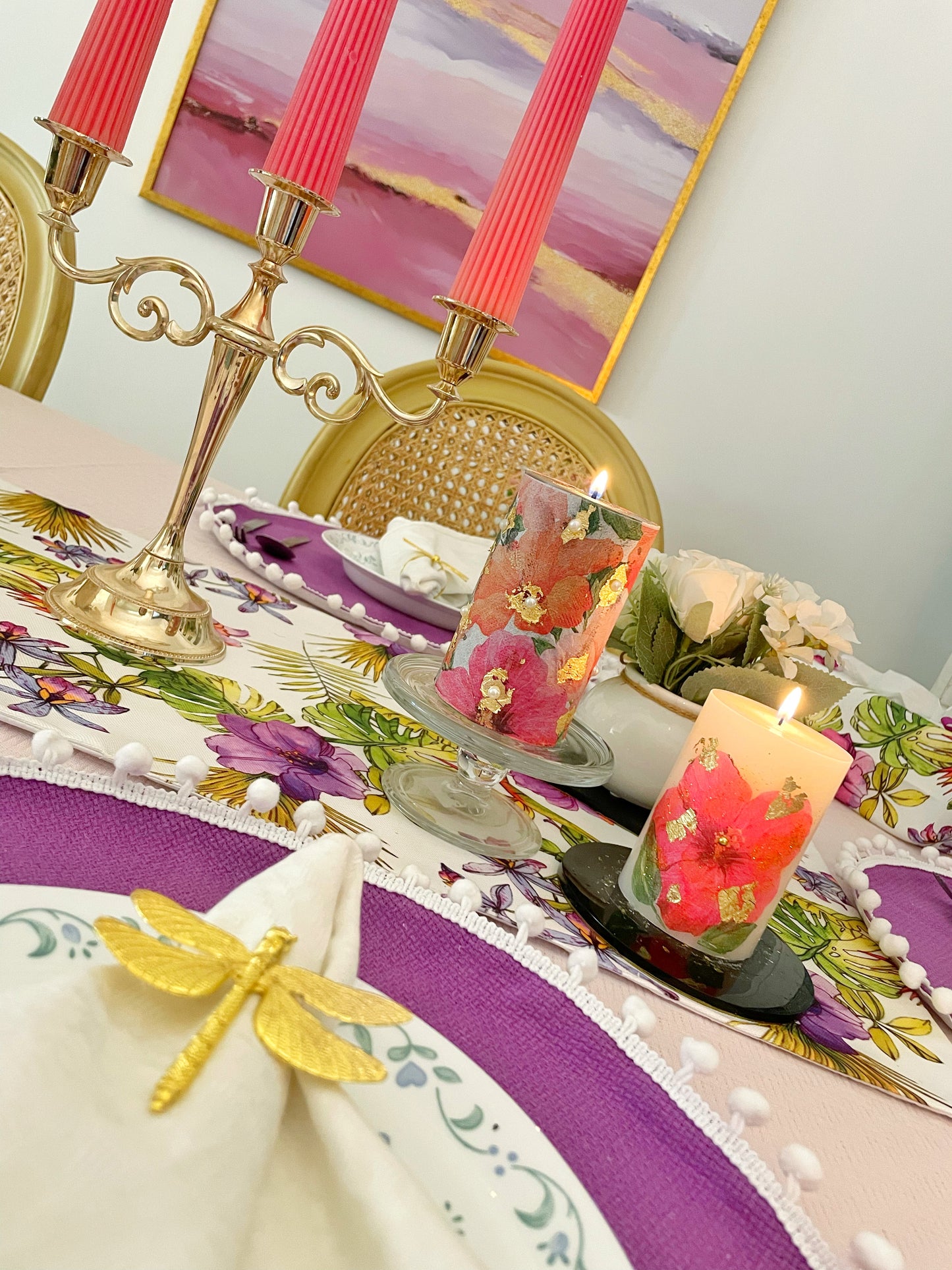Purple Orchid Table Linen Set
