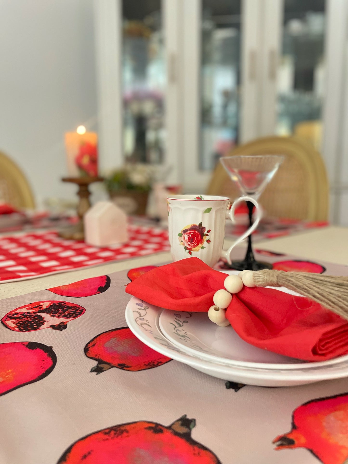 Redwood - Pomegranate Table Linen Set