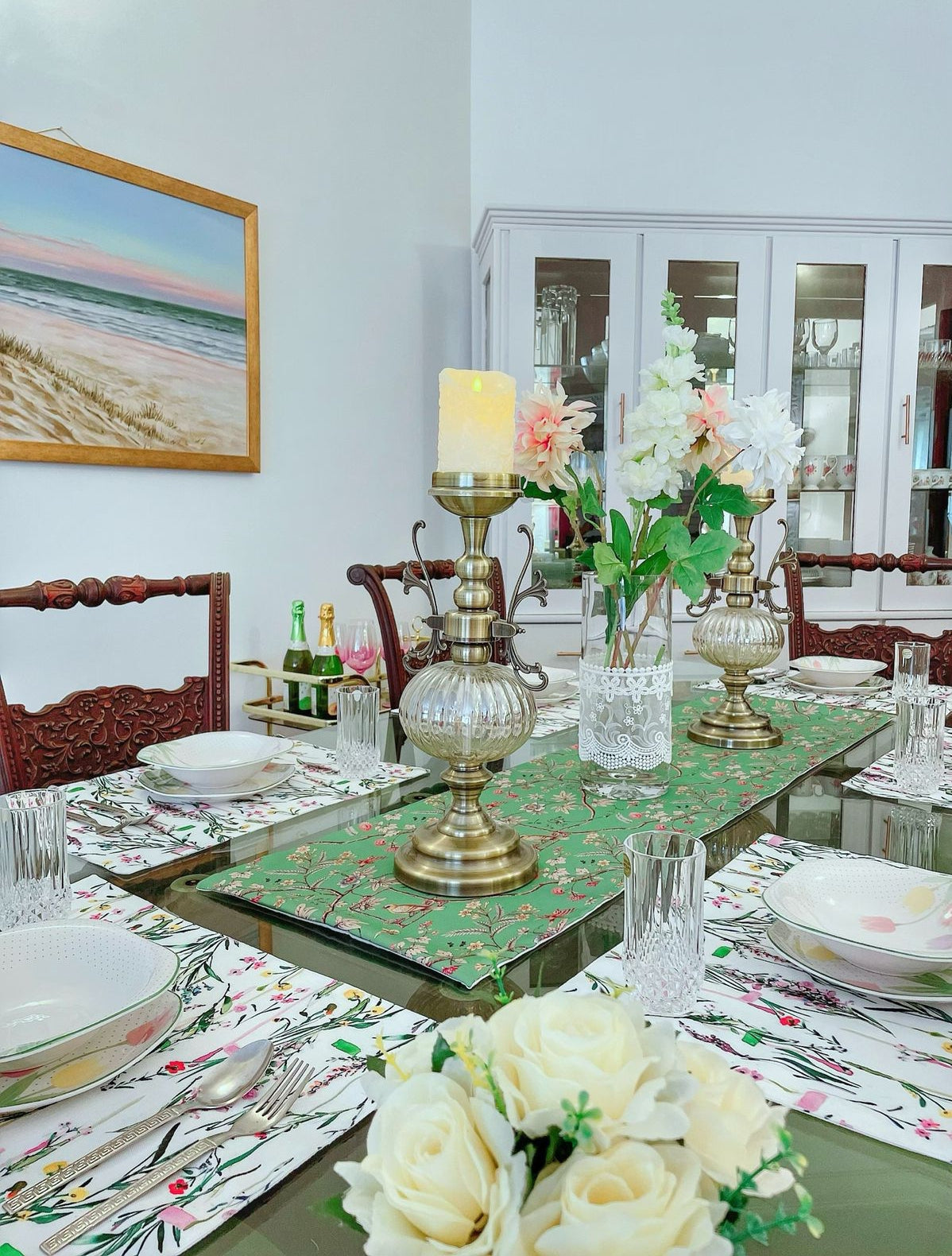 Sage Anastasia Table Linen Set