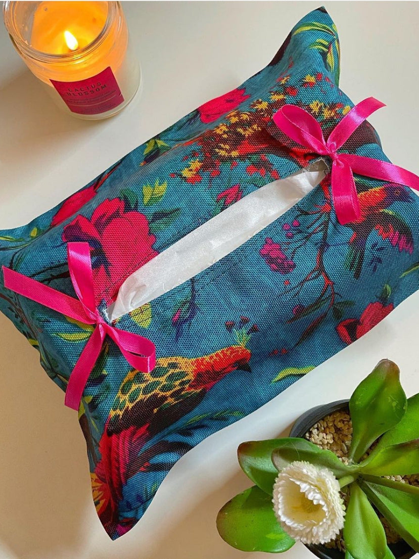 Teal Tissue Box Cover