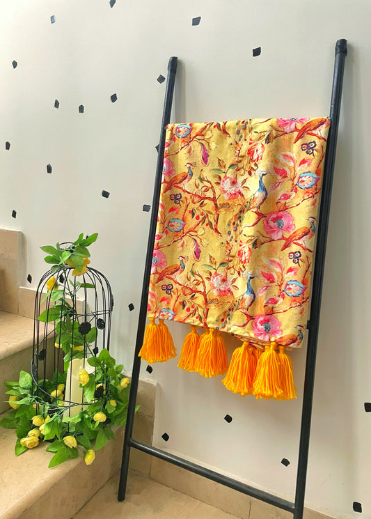 Yellow Garden Throw Blanket