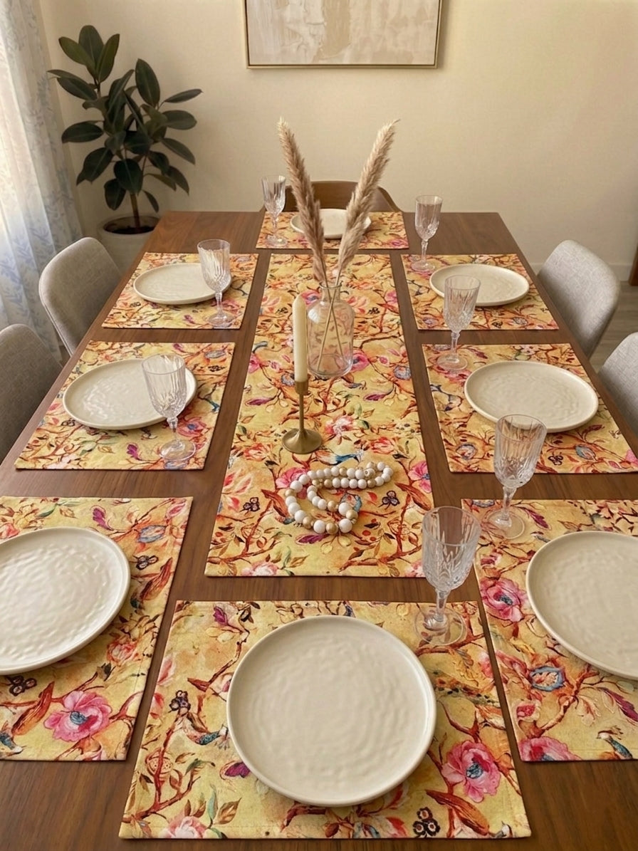 Yellow Garden Table Linen Set