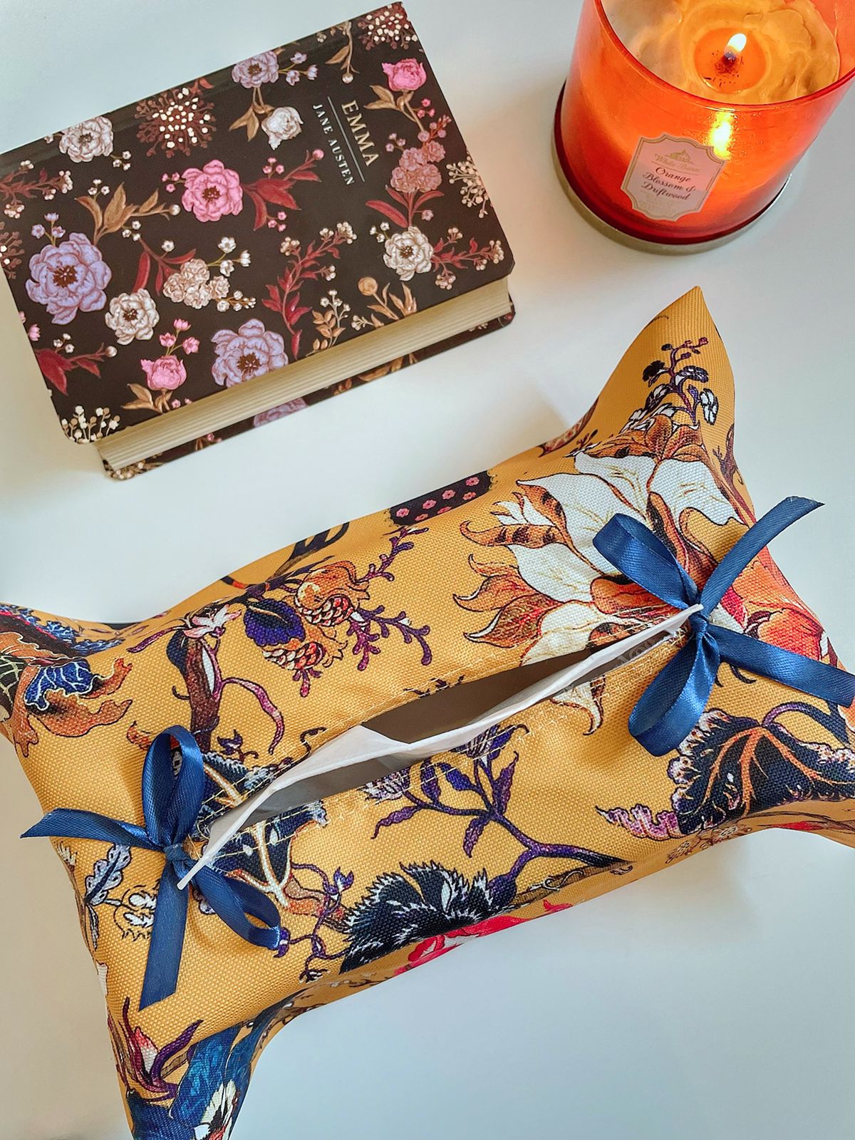 Yellow Tissue Box Cover