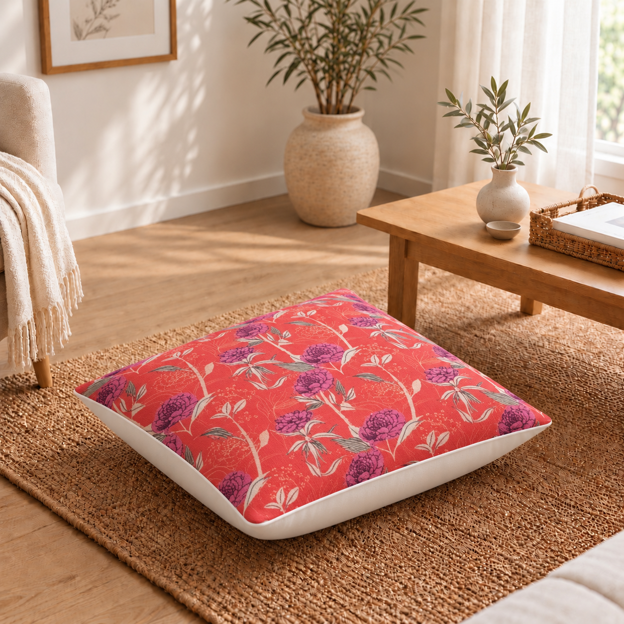 Floor Cushion Cover - Apricot