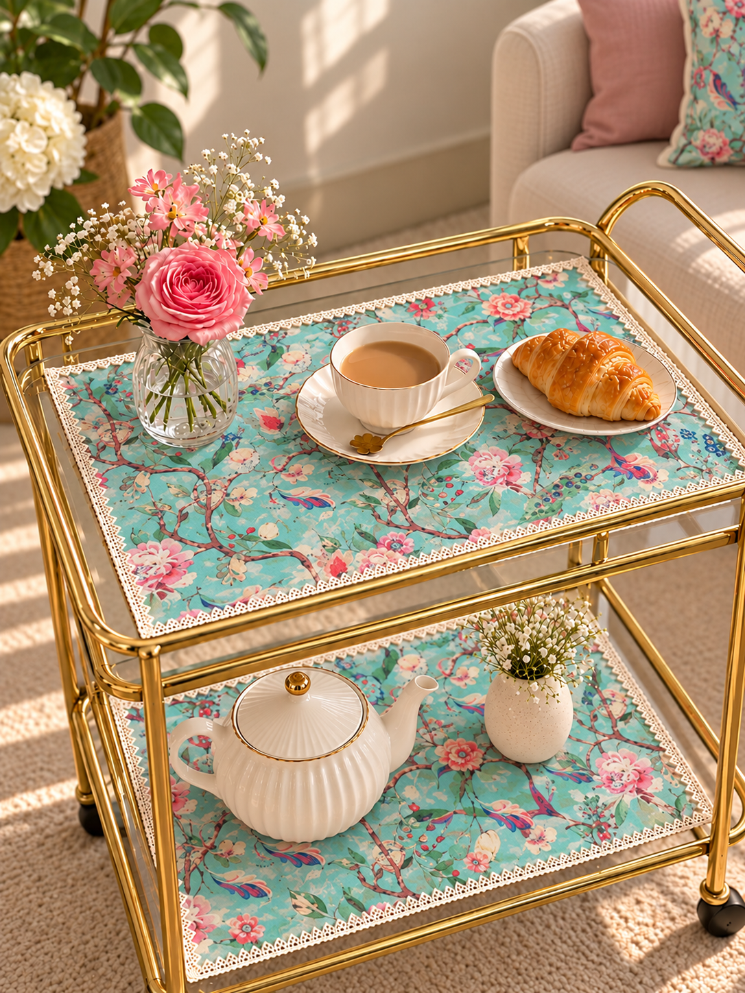 Aqua Garden Tea Trolley Mat