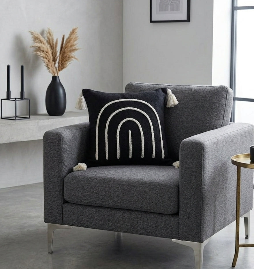 Arch Cushion (Black with White Embroidery) (Copy)