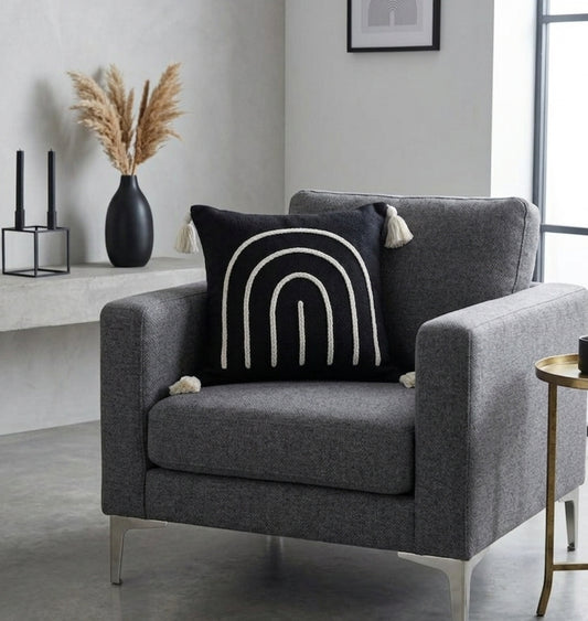 Arch Cushion (Black with White Embroidery) (Copy)