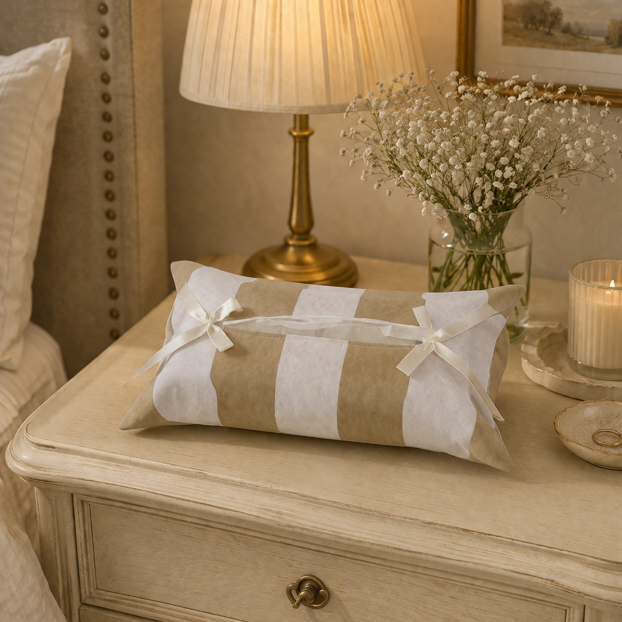 Beige Blend Tissue Box Cover
