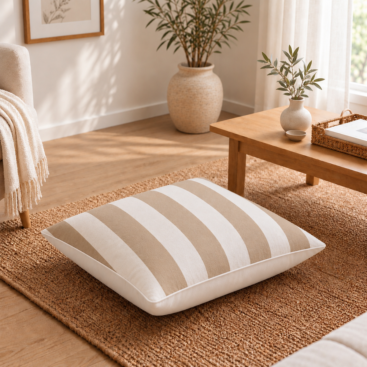 Floor Cushion Cover - Beige Blend