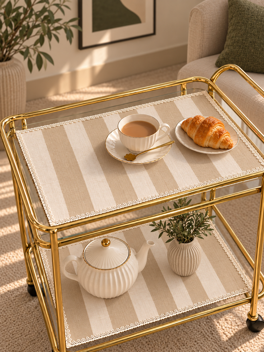 Beige Blend Tea Trolley Mat