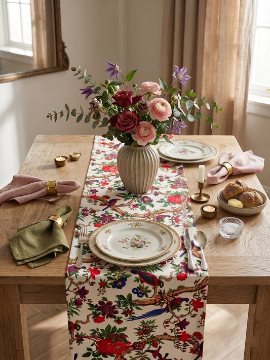 Birdie White Table Runner