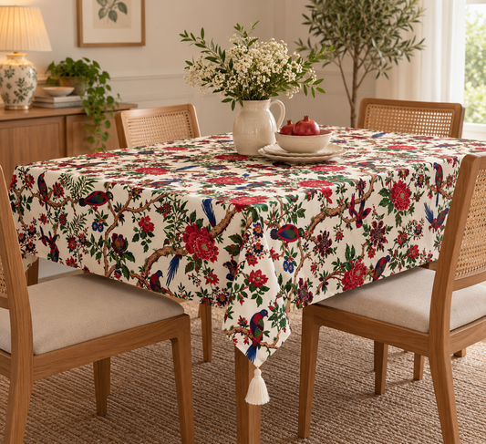 Birdie White Tablecloth