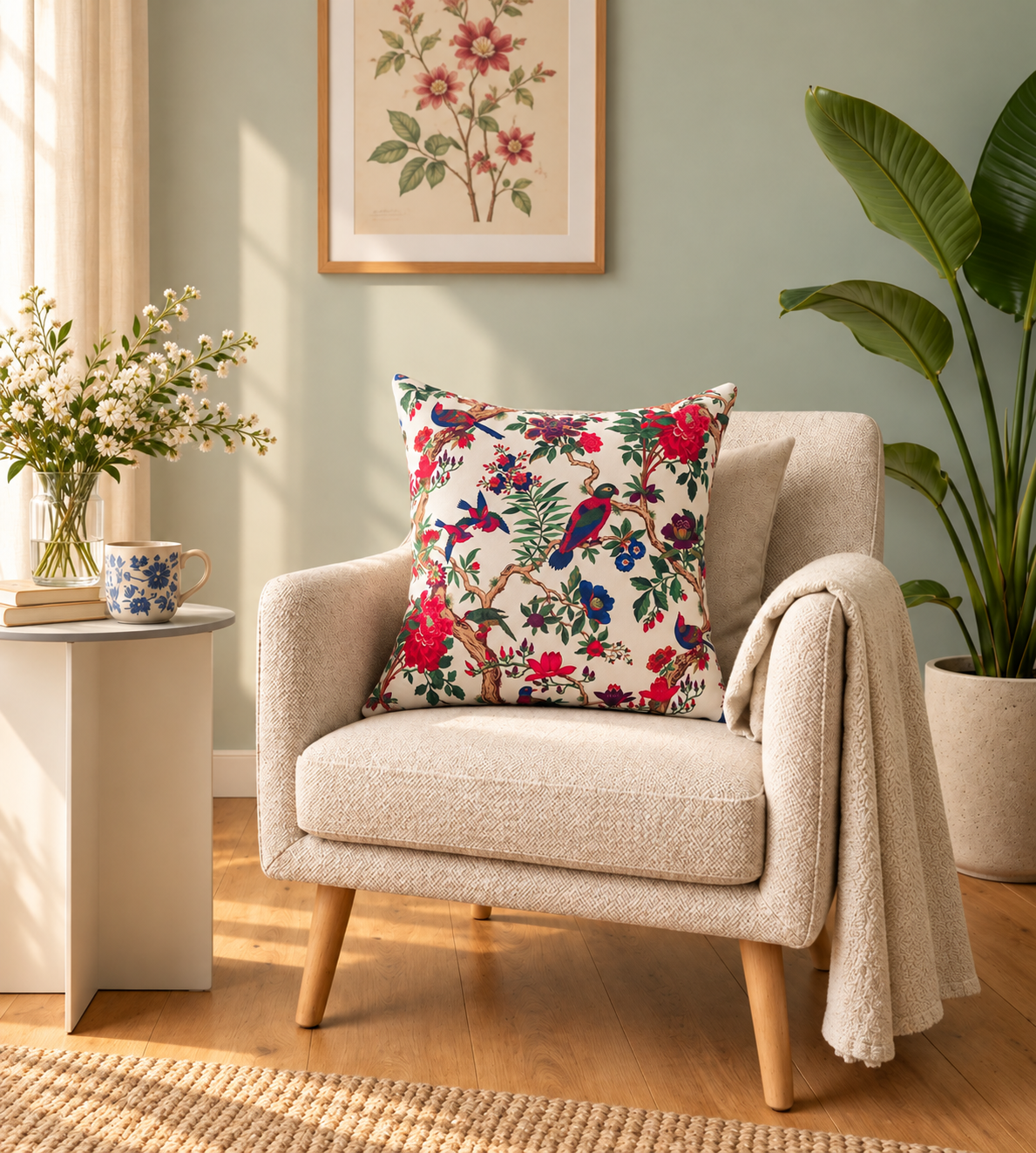 Birdie White Cushion