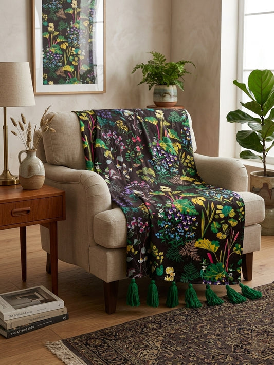 Black Safari Throw Blanket