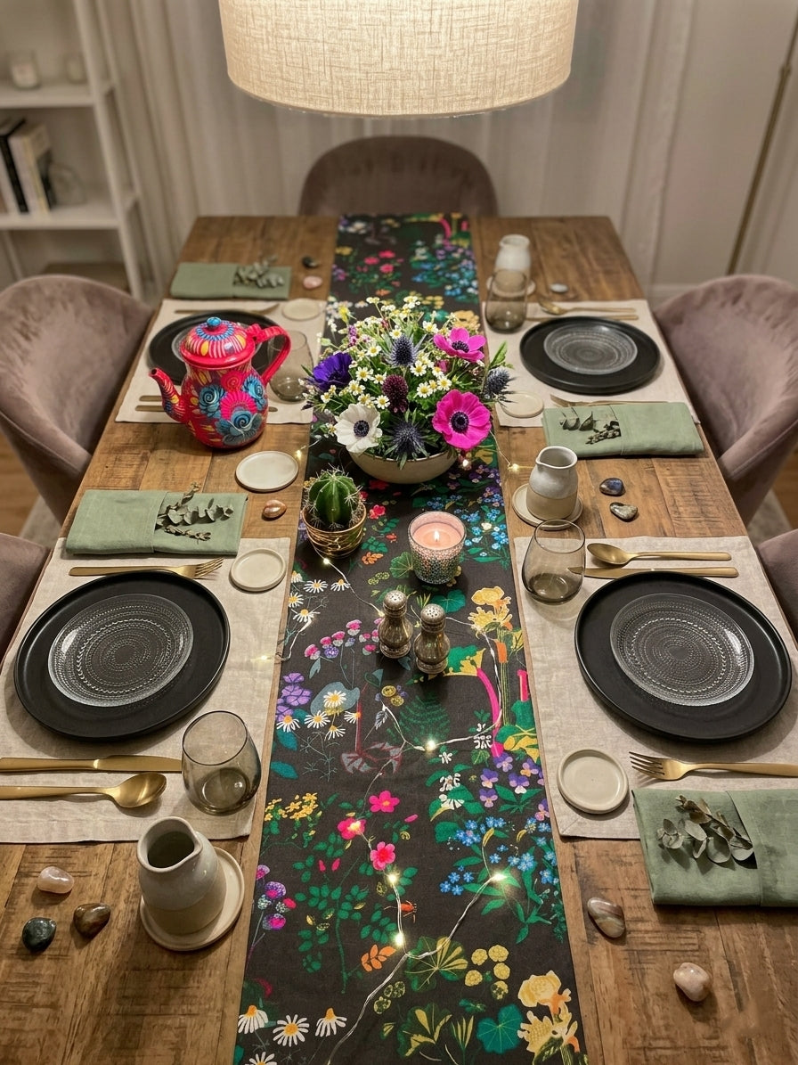 Black Safari Table Runner