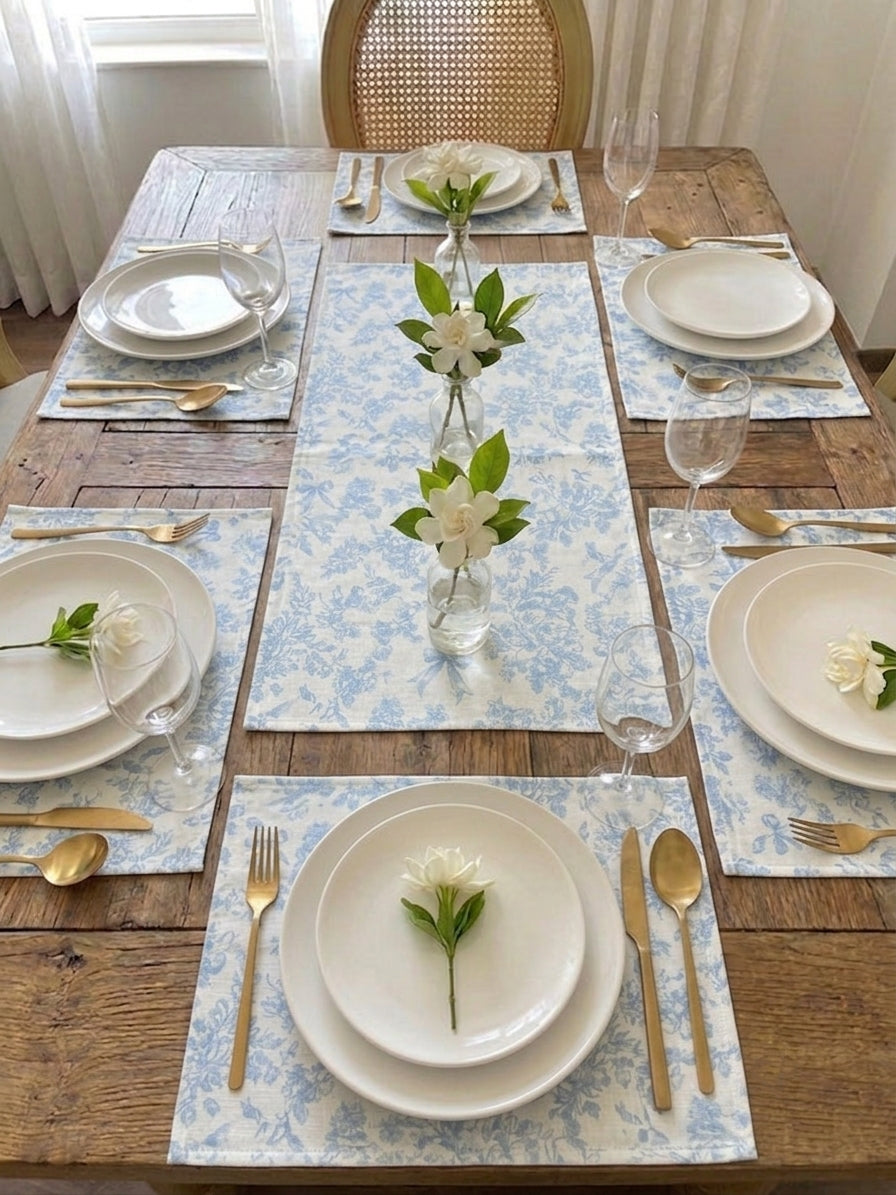 Blue Whisper Table Linen Set