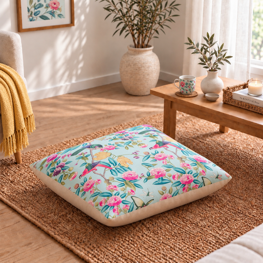 Floor Cushion Cover - Blue Meadow