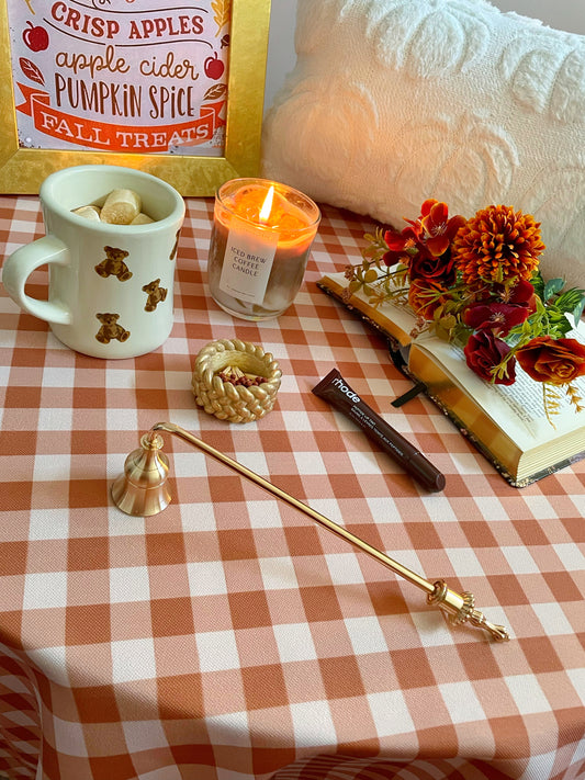 Brown Gingham Tablecloth