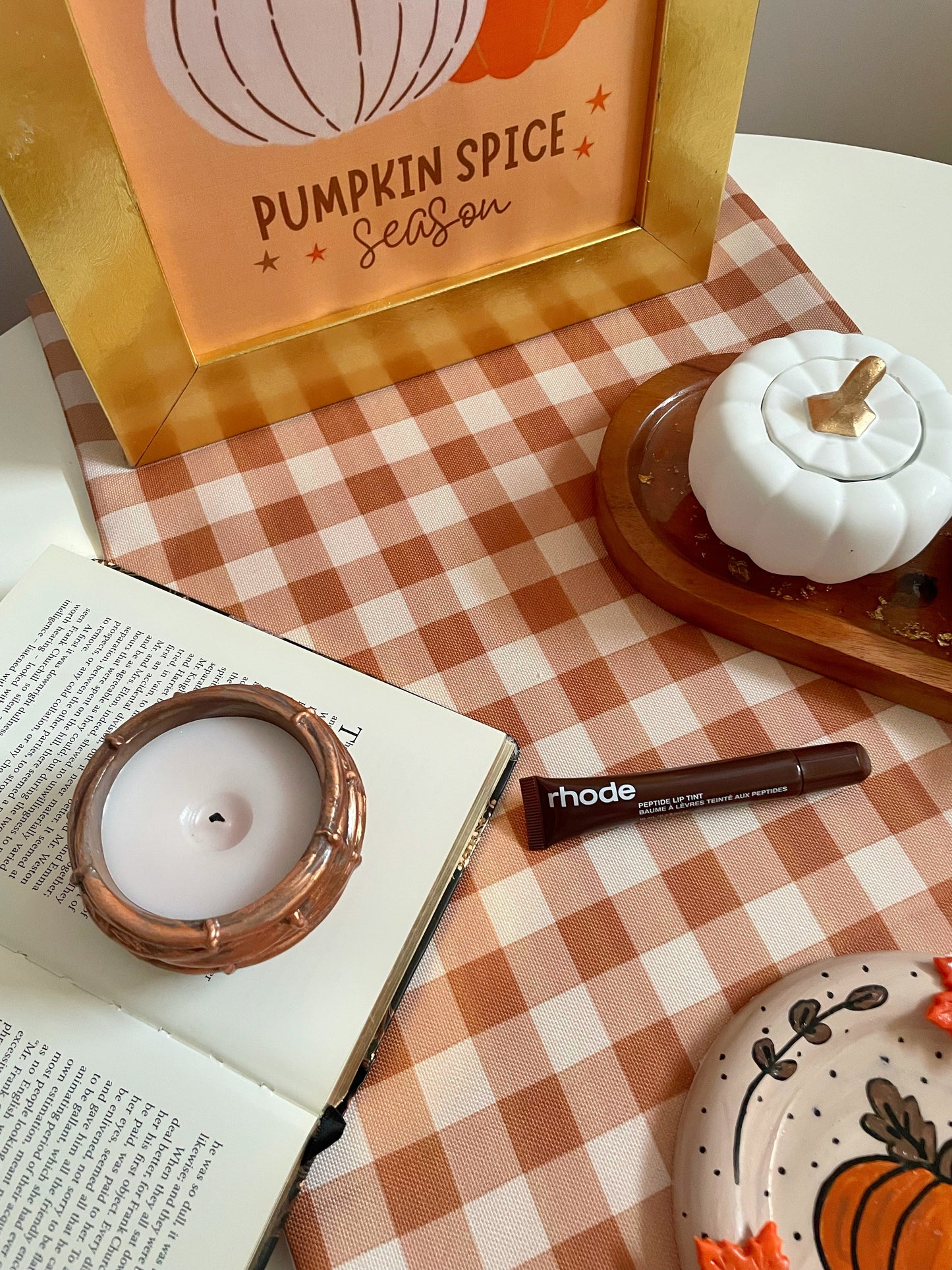 Brown Gingham Table Runner