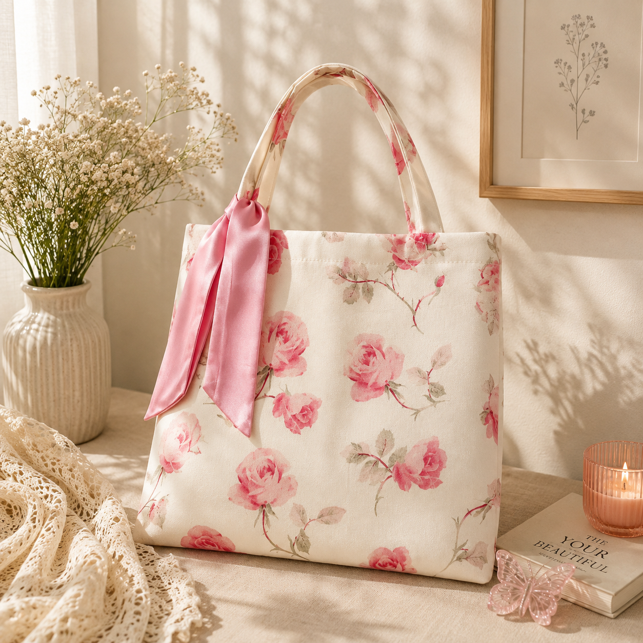 Cottage Blush Tote Bag