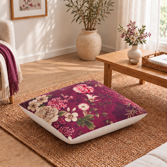 Floor Cushion Cover - Cranberry