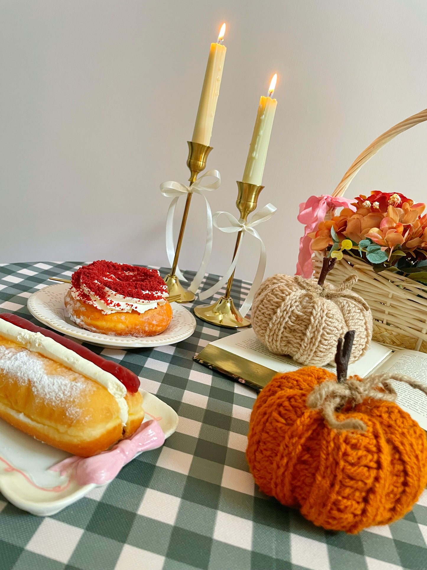 Dark Green Gingham Tablecloth