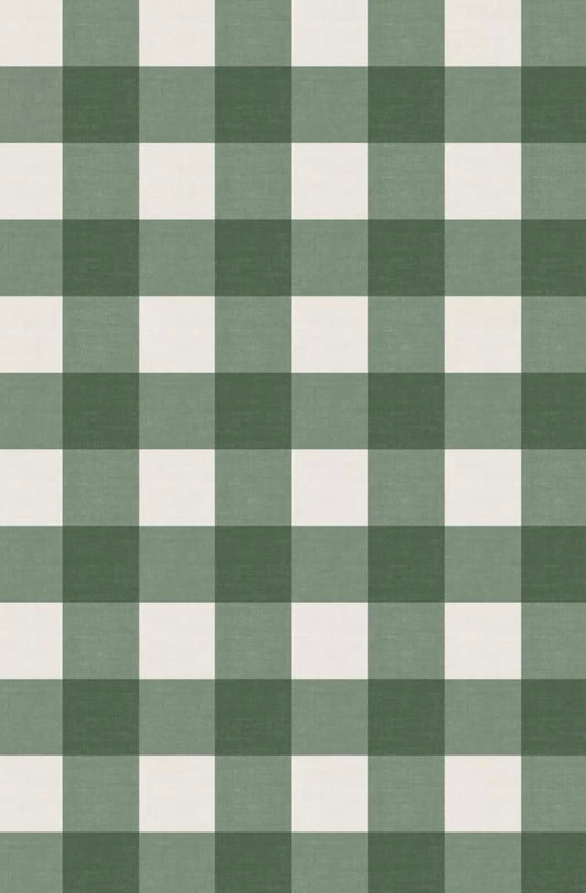 Dark Green Gingham Fabric